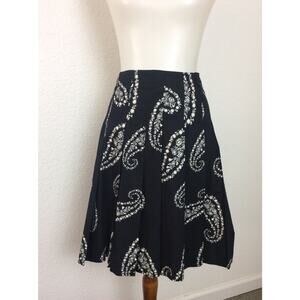 Club Monaco Skirt Pleated Paisley Print